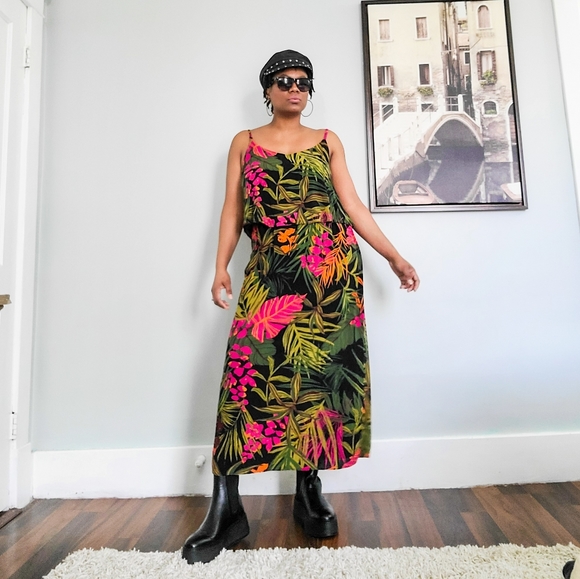 European Tropical Print Midi Dress, 12 - Picture 7 of 10
